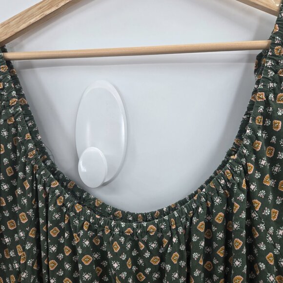 A.U.W. Green Geometric Shapes Tie Sleeve Pockets Jumpsuit 3x - Picture 8 of 15